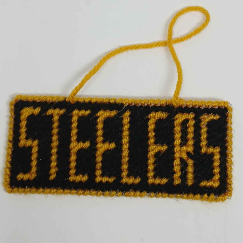Pittsburgh Steelers Handstitched Rectangle Christmas Ornament